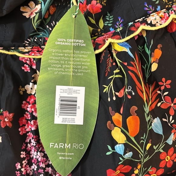 Black Delicate Forest Scarves Organic Cotton Maxi Dress - Picture 9 of 9